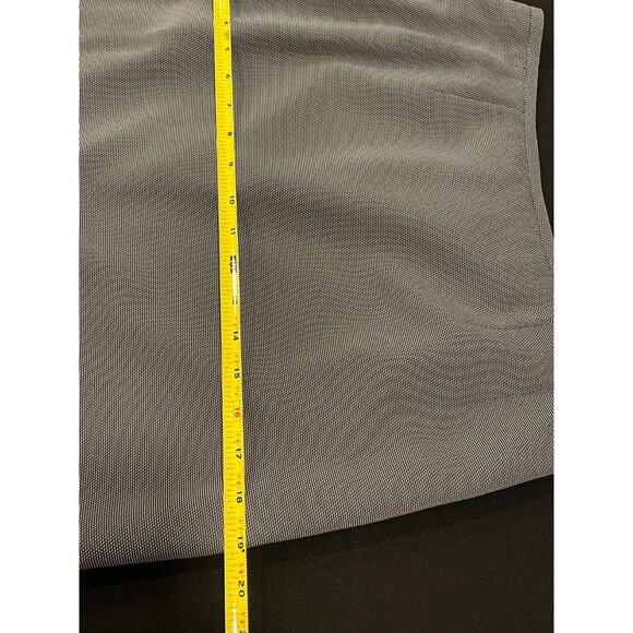 ~ Le Suit 2pc Skirt Suit 8p Black Print White Trim Work Notch Lapel Pencil Skirt - Picture 12 of 16